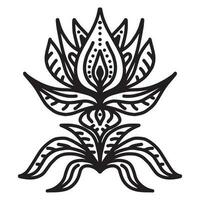Mandala pattern with lotus flower ornament vector