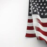 americano bandera frontera aislado en blanco fondo, generar ai foto