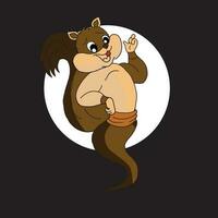 happy squirrel genie smiley in the moment when he appears. vector