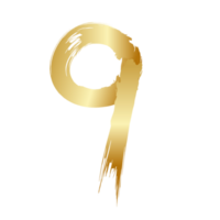 Number in golden style png