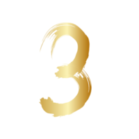 Number in golden style png