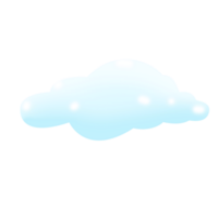 White 3d clouds set isolated on transparent background, soft round cartoon fluffy clouds icon in the blue sky. png