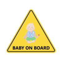 bebê em borda amarelo placa. png