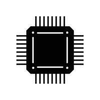 central processing unit icon design. microchip sign and symbol. computer element vector illustration.