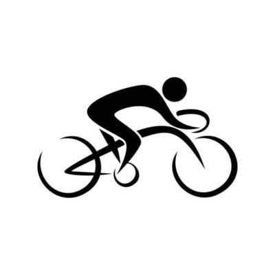 bicyclist icon design. man ride bicycle sign and symbol.