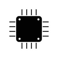 central processing unit icon design. microchip sign and symbol. computer element vector illustration.