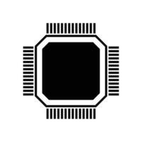 central processing unit icon design. microchip sign and symbol. computer element vector illustration.
