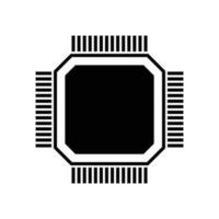 central processing unit icon design. microchip sign and symbol. computer element vector illustration.