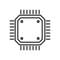 central processing unit icon design. microchip sign and symbol. computer element vector illustration.