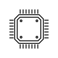 central processing unit icon design. microchip sign and symbol. computer element vector illustration.