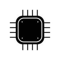 central processing unit icon design. microchip sign and symbol. computer element vector illustration.