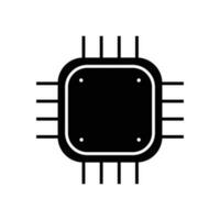 central processing unit icon design. microchip sign and symbol. computer element vector illustration.