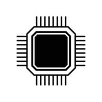 central processing unit icon design. microchip sign and symbol. computer element vector illustration.