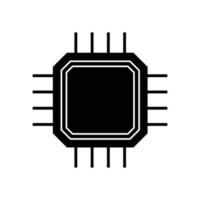 central processing unit icon design. microchip sign and symbol. computer element vector illustration.