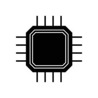 central processing unit icon design. microchip sign and symbol. computer element vector illustration.