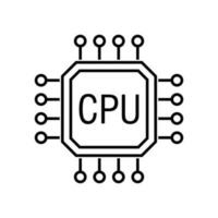 central processing unit icon design. microchip sign and symbol. computer element vector illustration.