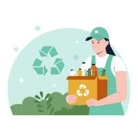 Vector concept of recycling for save the planet