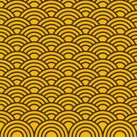 Abstract pattern background of yellow Japanese wave. vector