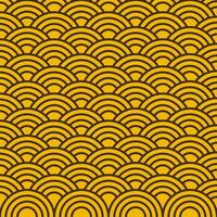 Abstract pattern background of yellow Japanese wave. vector