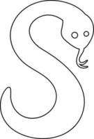 Snake line drawing for decoration. vector