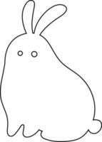 Hare drawn with a line for decoration. vector