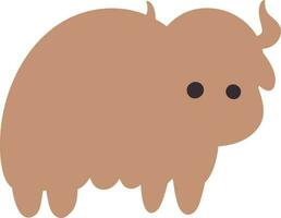 Bison drawing cartoon for decoration. vector