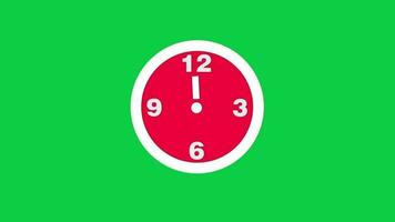 2d simple clock fast time passing loop animation on green screen background video