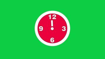 2d semplice orologio veloce tempo passaggio ciclo continuo animazione su verde schermo sfondo video