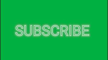 Subscribe text typography animation green screen video