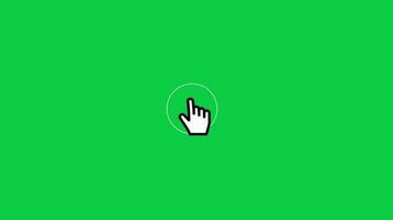 mouse hand click animation green screen video