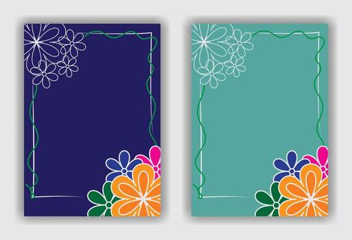 Abstract Background with flower and border vector