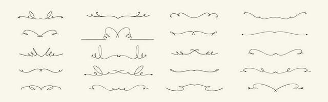 Signature hand drawn illustration. Set of luxury line art ornament vector