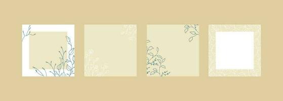 Set of retro minimalist post card copy space vector