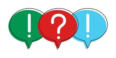 Question mark in bubble text. Trendy sign element vector