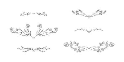 romántico flor guirnalda mano dibujado ilustración. salvaje floral para presente Copiar espacio vector