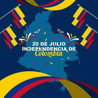 Colombian independence day design on 20 july, Colombia independence day celebration greeting poster banner design vector