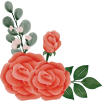 rosa con peonia fiore mazzo clip arte elemento trasparente sfondo png