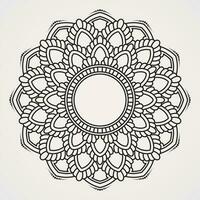 mandala decorating curved petals. mandala ornament with tranquility of the moon image vector