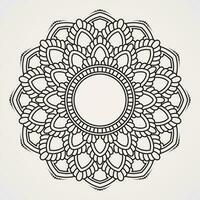 mandala decorating curved petals. mandala ornament with tranquility of the moon image vector