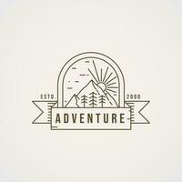 mountain adventure logo with frames vector