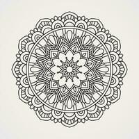 Decorative mandalas are flower-shaped with continuous lines vector