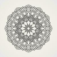 decorativo mandalas son en forma de flor con continuo líneas vector