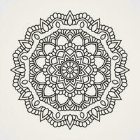 circular pattern with floral motif with ornate ornaments. suitable for henna, tattoos, photos, coloring books. islam, hindu,Buddha, india, pakistan, chinese, arab vector