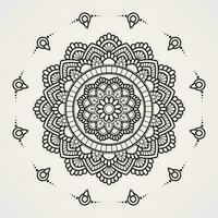 mandala circular ornament blends symmetrical lines and points. suitable for henna, tattoos, coloring books vector
