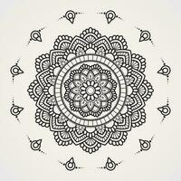 mandala circular ornament blends symmetrical lines and points. suitable for henna, tattoos, coloring books vector