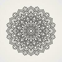 circular floral patterns form beautiful mandalas. suitable for henna, tattoos, coloring books vector