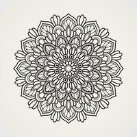 circular floral patterns form beautiful mandalas. suitable for henna, tattoos, coloring books vector