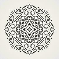 mandala circular modelo con flor forma. adecuado para alheña, tatuajes, colorante libros vector