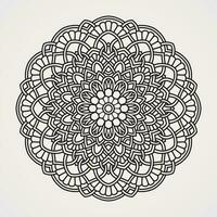 simétrico mandala con continuo líneas. adecuado para alheña, tatuajes, fotos, colorante libros. islam, hindú, buda, India, Pakistán, chino, árabe vector