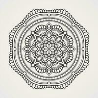 Flower mandalas of beautiful hexagonal shape. suitable for henna, tattoos, photos, coloring books. islam, hindu,Buddha, india, pakistan, chinese, arab vector